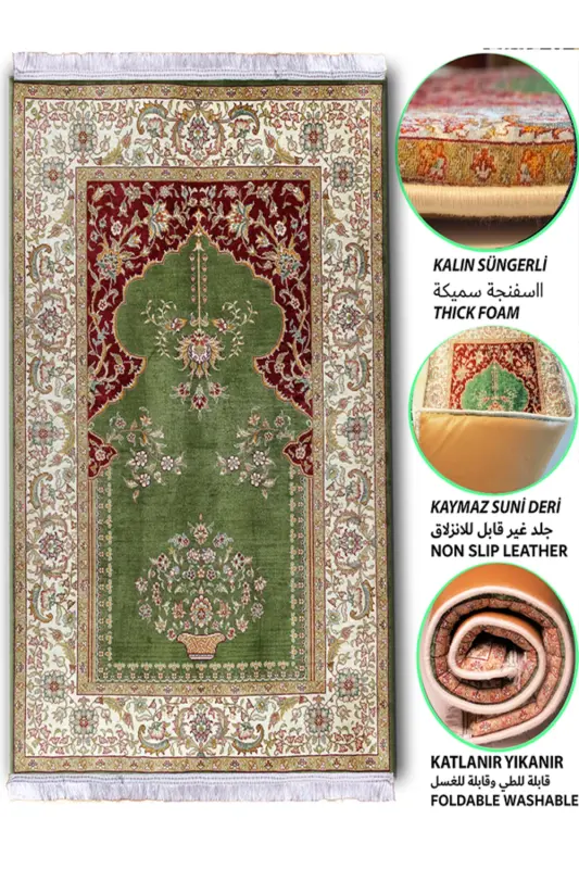Yuvish mumkin, yumshoq va katlanadigan namoz gilam. Mehrga yoki sovg'a sifatida ideal. (70x120sm) - 2