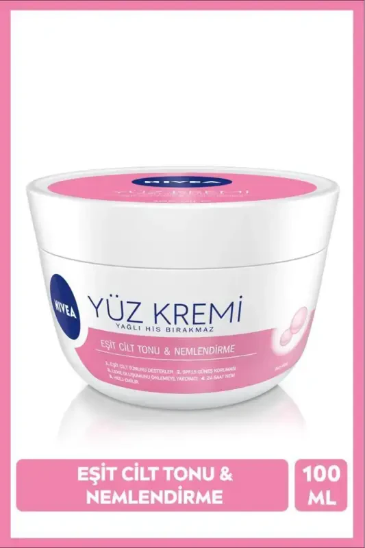Yuz Kremi 100 Ml, Tengni Bir Xil qilish, 24 Soat Namlantirish, Terini Parvarish Qilish, SPF15 - NIVEA