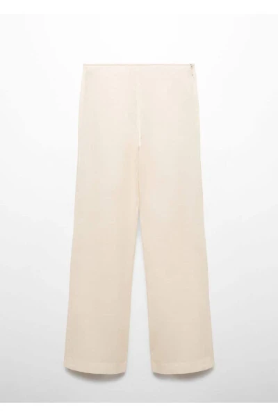 %100 Rami Düz Kesim Pantolon - 3