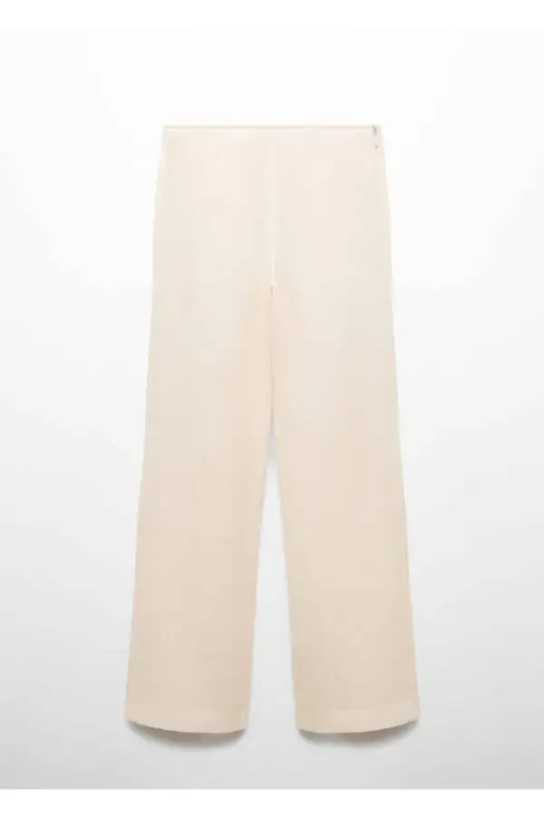 %100 Rami Düz Kesim Pantolon - 3