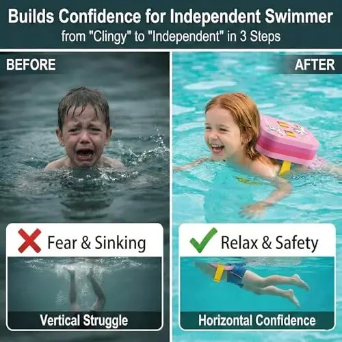 Swim Float Kids Back Belt: Pool Bubble Water Trainer Training Device 6-12 Year Old Girl - 3