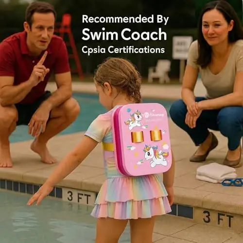 Swim Float Kids Back Belt: Pool Bubble Water Trainer Training Device 6-12 Year Old Girl - 4