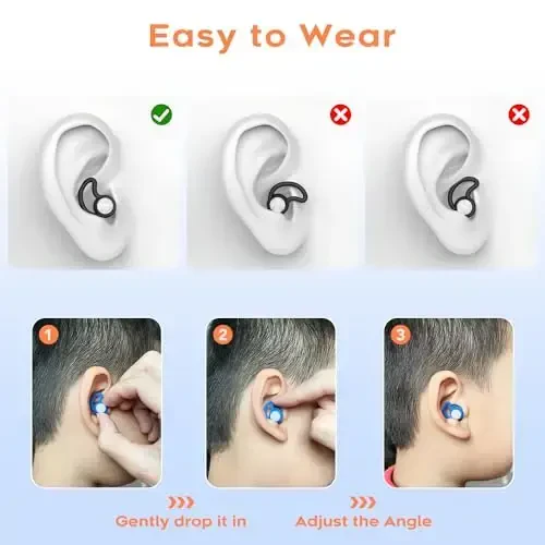 Swimming Ear Plugs Waterproof Earplugs - 3 Pairs Silicone Swim Ear Plugs for Kids, Water Sports Earplugs for Showering, Bathing, Surfing - Keep Ear Water Out (Kids- Black, Pruple, Blue) - 6