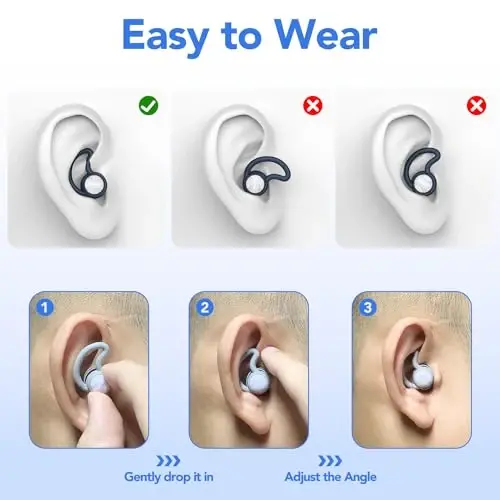 Swimming Ear Plugs Waterproof Earplugs - 3 Pairs Silicone Swim Ear Plugs for Adult Kids, Water Sports Earplugs for Showering, Bathing, Surfing - Keep Ear Water Out (Naxy Blue,Grey,Black, One Size) - 6