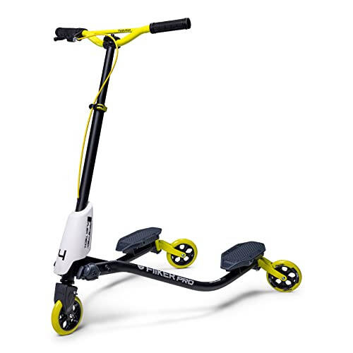 Yvolution Swing Scooter for Kids, Y Fliker Pro 3 Wheels Wiggle Scooter Foldable Push Drifting with 2-Level Adjustable Handle for Boys and Girls Age 7+ Years Old - 1