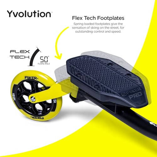 Yvolution Swing Scooter for Kids, Y Fliker Pro 3 Wheels Wiggle Scooter Foldable Push Drifting with 2-Level Adjustable Handle for Boys and Girls Age 7+ Years Old - 3