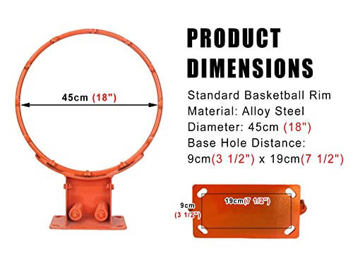 YYNLJY Ağır Yükümlü Çift Yaylı Basketbol Potası, Slam Dunk Çelik Basketbol Potası, Değiştirilebilir Basketbol Potası, Sürüş Yolu veya Bahçe için Pot ve Ağ - 6