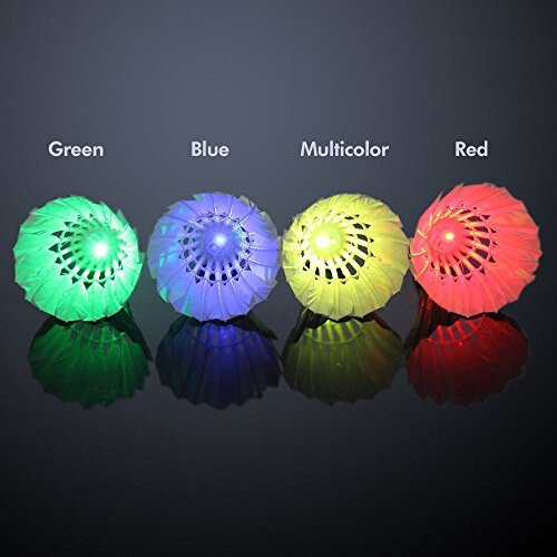 YYZP 6-Pack LED Badminton Shuttlecocks, Badminton Birdies Glow in The Dark Birdie Badminton Set for Outdoor/Indoor Lighting Sport Activities Toys Game - 8