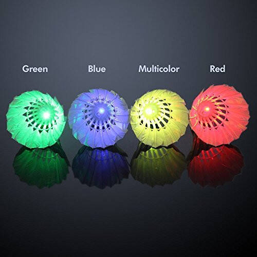 YYZP 6-Pack LED Badminton Shuttlecocks, Badminton Birdies Glow in The Dark Birdie Badminton Set for Outdoor/Indoor Lighting Sport Activities Toys Game - 8