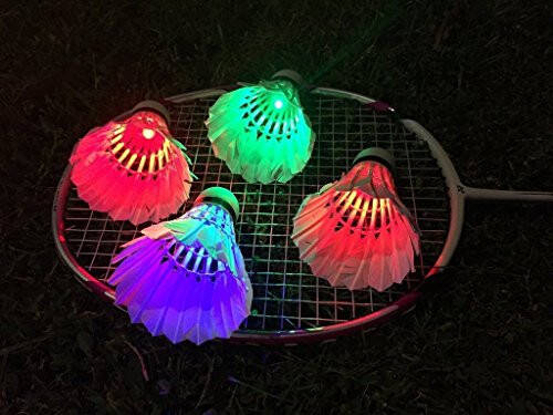 YYZP 6-Pack LED Badminton Shuttlecocks, Badminton Birdies Glow in The Dark Birdie Badminton Set for Outdoor/Indoor Lighting Sport Activities Toys Game - 9