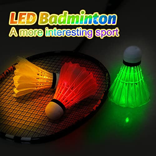 YYZP 6'lı LED Badminton Topları, Karanlıkta Parlayan Badminton Topları Dış/İç Mekan Aydınlatmalı Spor Aktiviteleri Oyuncak Oyun Seti - 4