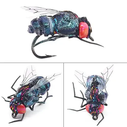 YZD Realistic Fly Fishing Dry Wet Nymph Trout Flies Topwater Lures for Freshwater Saltwater High Simulation Hand Tie Lure Kits - 6