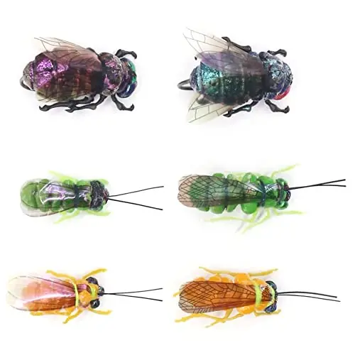 YZD Realistic Fly Fishing Dry Wet Nymph Trout Flies Topwater Lures for Freshwater Saltwater High Simulation Hand Tie Lure Kits - 2