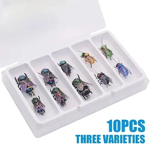 YZD Realistic Fly Fishing Dry Wet Nymph Trout Flies Topwater Lures for Freshwater Saltwater High Simulation Hand Tie Lure Kits - 4