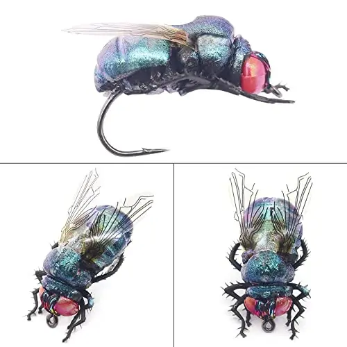 YZD Realistic Fly Fishing Dry Wet Nymph Trout Flies Topwater Lures for Freshwater Saltwater High Simulation Hand Tie Lure Kits - 6