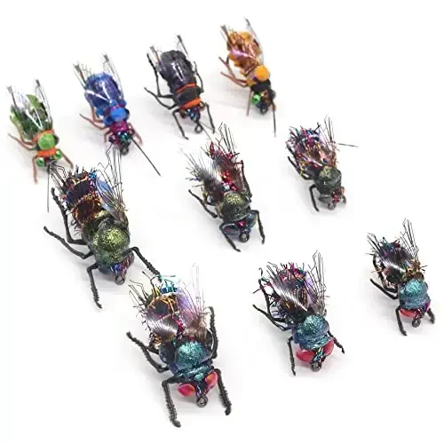 YZD Realistic Fly Fishing Dry Wet Nymph Trout Flies Topwater Lures for Freshwater Saltwater High Simulation Hand Tie Lure Kits - YZD