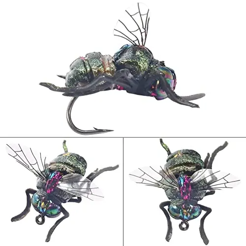 YZD Realistic Fly Fishing Dry Wet Nymph Trout Flies Topwater Lures for Freshwater Saltwater High Simulation Hand Tie Lure Kits - 6