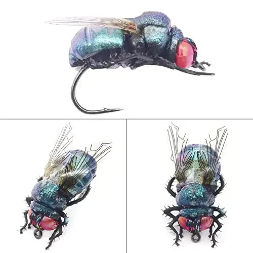 YZD Realistic Fly Fishing Dry Wet Nymph Trout Flies Topwater Lures for Freshwater Saltwater High Simulation Hand Tie Lure Kits - 6