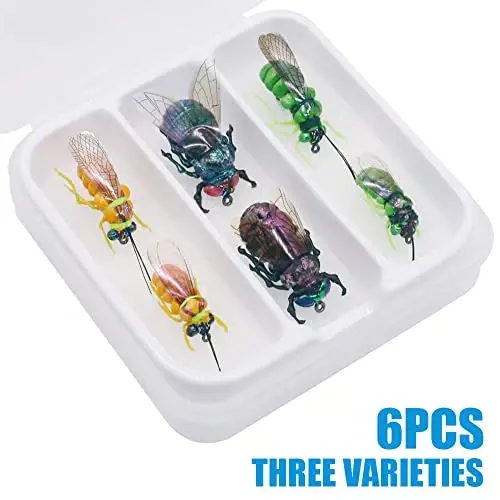 YZD Realistic Fly Fishing Dry Wet Nymph Trout Flies Topwater Lures for Freshwater Saltwater High Simulation Hand Tie Lure Kits - 4