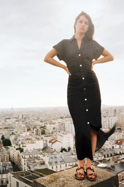 Z1975 MIDI DENIM DRESS-Blue - MODAZONE