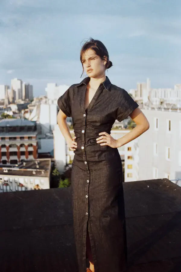 Z1975 MIDI DENIM DRESS-Blue - 4