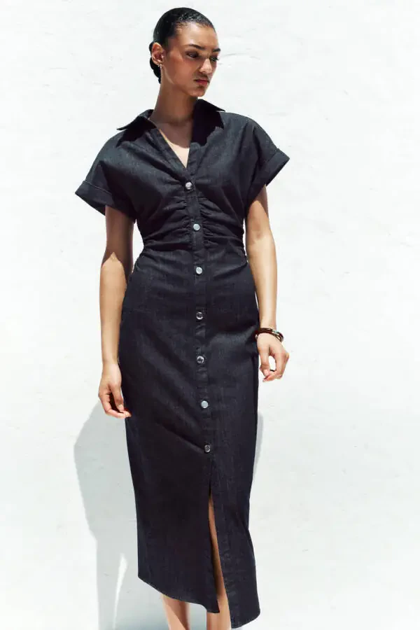 Z1975 MIDI DENIM DRESS-Blue - 2