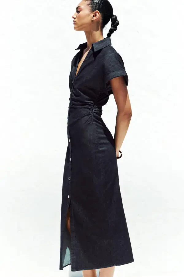 Z1975 MIDI DENIM DRESS-Blue - 4