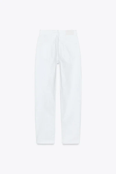 Z1975 ВЫСОКАЯ ТАЛИЯ MOM JEANS-Белый - 3