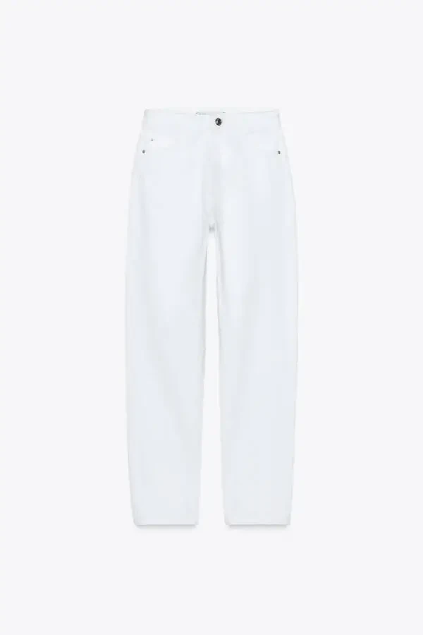 Z1975 YÜKSEK BEL MOM PAÇA JEAN-Beyaz - 2