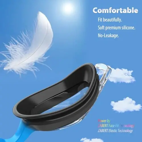 ZABERT K20 Bolalar uchun suzish ko'zoynaklari 3-10 yoshdagi qizlar va o'g'il bolalar uchun, tumanga qarshi 100% UV himoyasi sayohat sumkasi bilan - 2