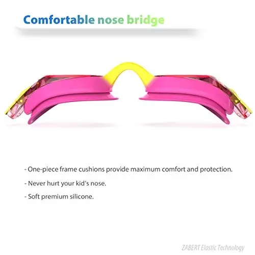 ZABERT K20 Bolalar uchun suzish ko'zoynaklari 3-10 yoshli qizlar va o'g'il bolalar uchun, tumanlanishga qarshi 100% UV himoya sayohat sumkasi bilan - 3