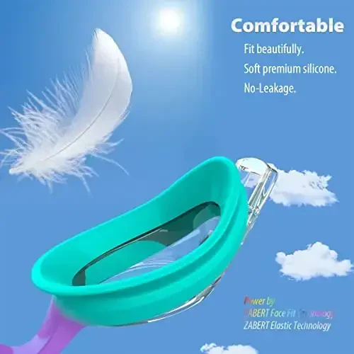 ZABERT K20 Bolalar uchun Suzish Ko'zoynaklari Qizlar O'g'il Bolalar 3-10 Yosh, Tumanga qarshi 100% UV Himoya Sayohat Sumkasi bilan - 3