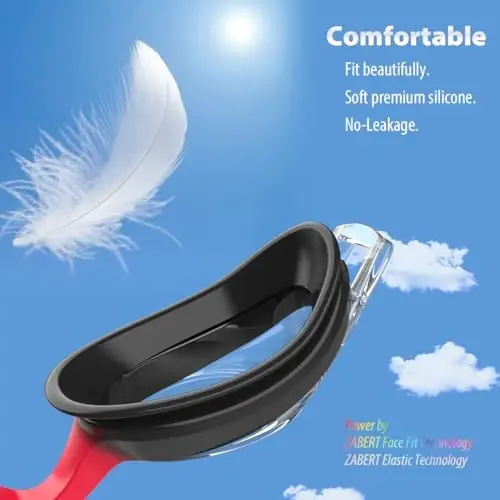 ZABERT K20 Bolalar uchun Suzish Ko'zoynaklari Qizlar O'g'il Bolalar 3-10 Yosh, Tumanga qarshi 100% UV Himoya Sayohat Sumkasi bilan - 3