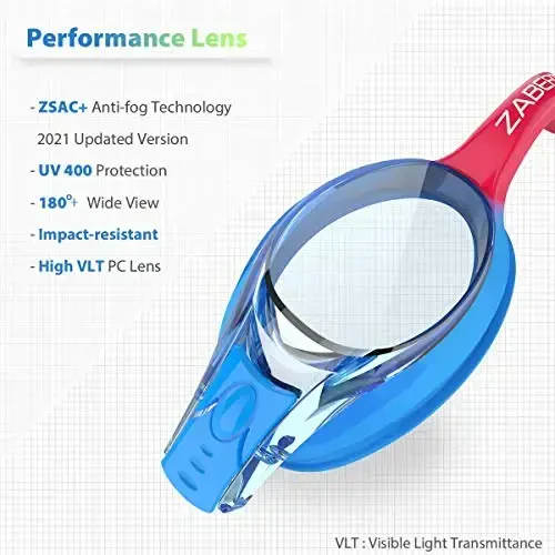 ZABERT K20 Swimming Goggles for Kids Girls Boys Age 3-10 Years Old, Anti-fog 100% UV Protection with Travel Bag - 4