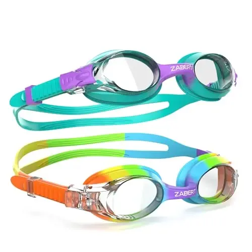 ZABERT K20 Swimming Goggles for Kids Girls Boys Age 3-10 Years Old, Anti-fog 100% UV Protection with Travel Bag 