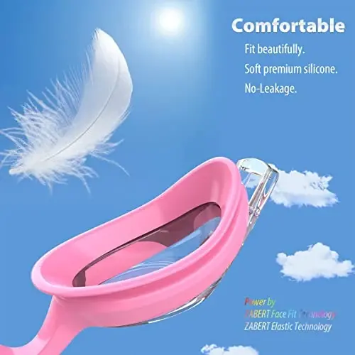 ZABERT K20 Очки для плавания для детей девочек мальчиков 3-10 лет, защита от запотевания 100% защита от УФ с дорожной сумкой - 2