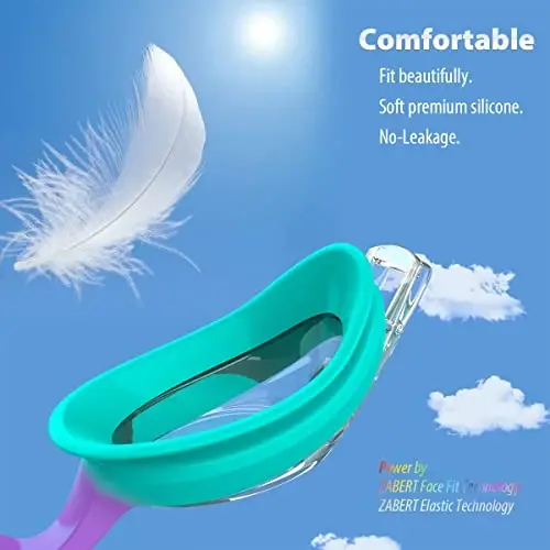 ZABERT K20 Очки для плавания для детей девочек мальчиков 3-10 лет, защита от запотевания 100% защита от УФ с дорожной сумкой - 3