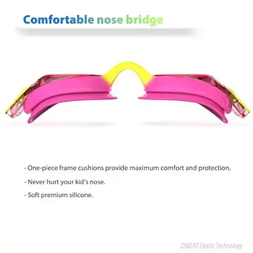 ZABERT K20 Плавательные очки для детей девочек мальчиков 3-10 лет, защита от запотевания, 100% защита от УФ-лучей, с дорожной сумкой - 3