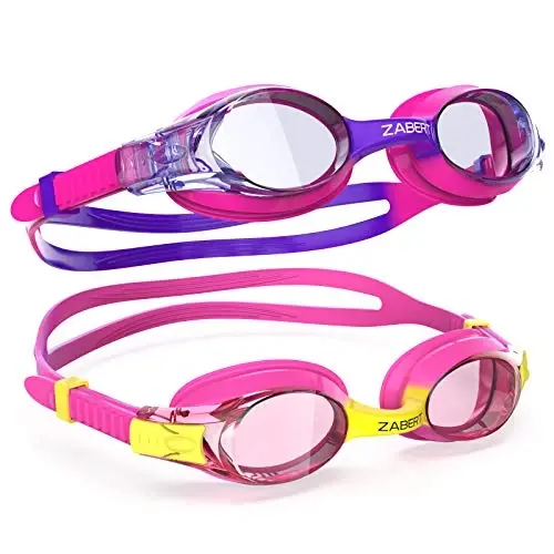 ZABERT K20 Swimming Goggles for Kids Girls Boys Age 3-10 Years Old, Anti-fog 100% UV Protection with Travel Bag - 1