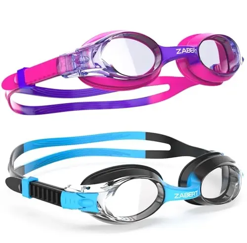 ZABERT K20 Swimming Goggles for Kids Girls Boys Age 3-10 Years Old, Anti-fog 100% UV Protection with Travel Bag - Modazone
