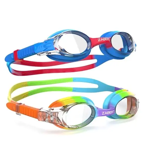 ZABERT K20 Swimming Goggles for Kids Girls Boys Age 3-10 Years Old, Anti-fog 100% UV Protection with Travel Bag - 1