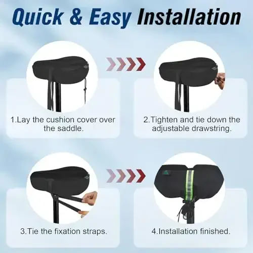 Zacro Bike Seat Cushion - Gel Padded Bike Seat Cover for Men Women Comfort, Extra Soft Exercise Bicycle Seat Compatible with Peloton, Outdoor & Indoor Bike Saddles - 7