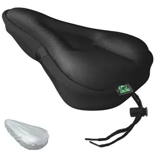 Zacro Bike Seat Cushion - Gel Padded Bike Seat Cover for Men Women Comfort, Extra Soft Exercise Bicycle Seat Compatible with Peloton, Outdoor & Indoor Bike Saddles - 1