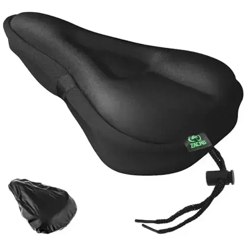 Zacro Bike Seat Cushion - Gel Padded Bike Seat Cover for Men Women Comfort, Extra Soft Exercise Bicycle Seat Compatible with Peloton, Outdoor & Indoor Bike Saddles - 1