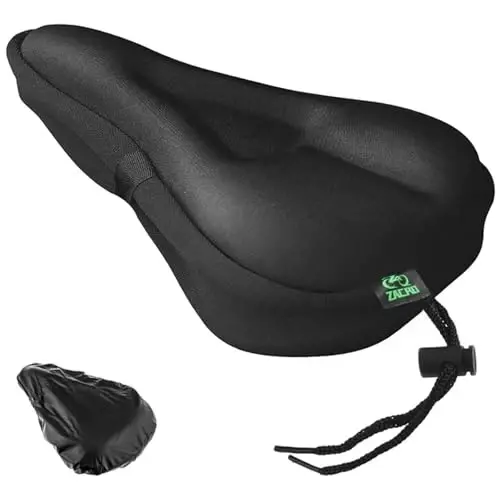 Zacro Bike Seat Cushion - Gel Padded Bike Seat Cover for Men Women Comfort, Extra Soft Exercise Bicycle Seat Compatible with Peloton, Outdoor & Indoor Bike Saddles 