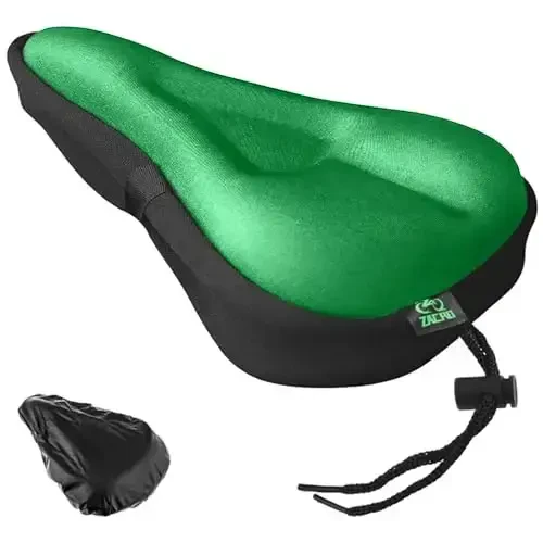 Zacro Bike Seat Cushion - Gel Padded Bike Seat Cover for Men Women Comfort, Extra Soft Exercise Bicycle Seat Compatible with Peloton, Outdoor & Indoor Bike Saddles 