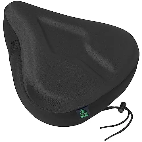 Zacro Bike Seat Cushion - Gel Padded Bike Seat Cover for Men Women Comfort, Extra Soft Exercise Bicycle Seat Compatible with Peloton, Outdoor & Indoor Bike Saddles 