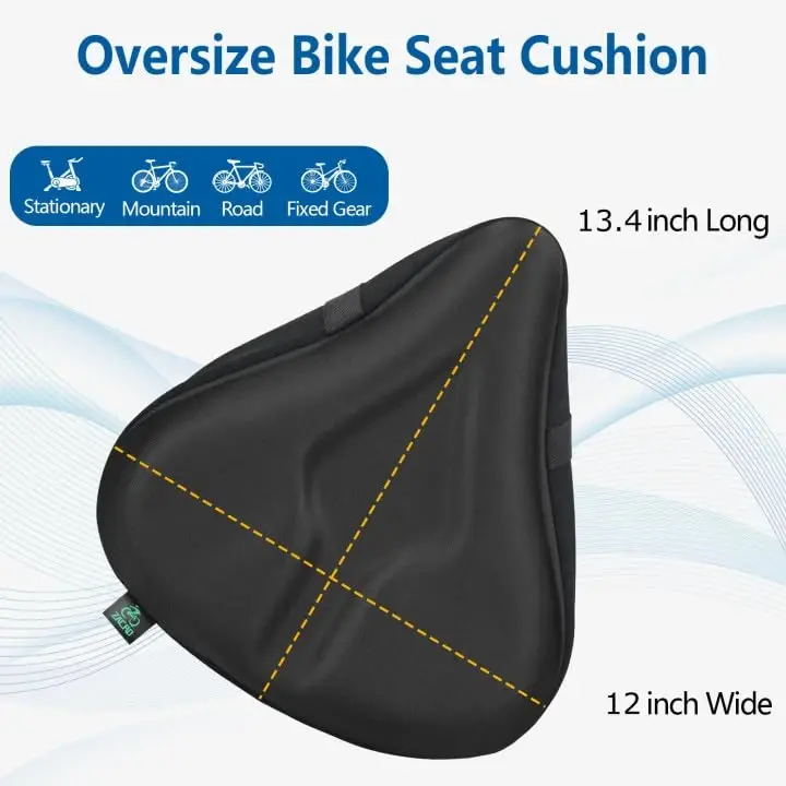 Zacro Bike Seat Cushion - Gel Padded Bike Seat Cover for Men Women Comfort, Extra Soft Exercise Bicycle Seat Compatible with Peloton, Outdoor & Indoor Bike Saddles - 2