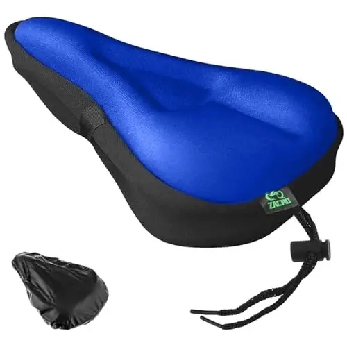 Zacro Bike Seat Cushion - Gel Padded Bike Seat Cover for Men Women Comfort, Extra Soft Exercise Bicycle Seat Compatible with Peloton, Outdoor & Indoor Bike Saddles - ZACRO