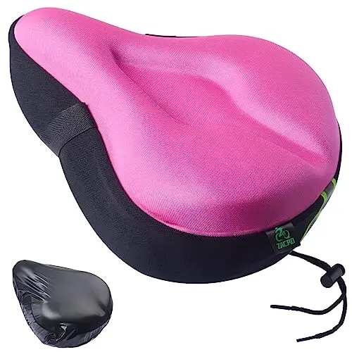 Zacro Bike Seat Cushion - Gel Padded Bike Seat Cover for Men Women Comfort, Extra Soft Exercise Bicycle Seat Compatible with Peloton, Outdoor & Indoor Bike Saddles - 1